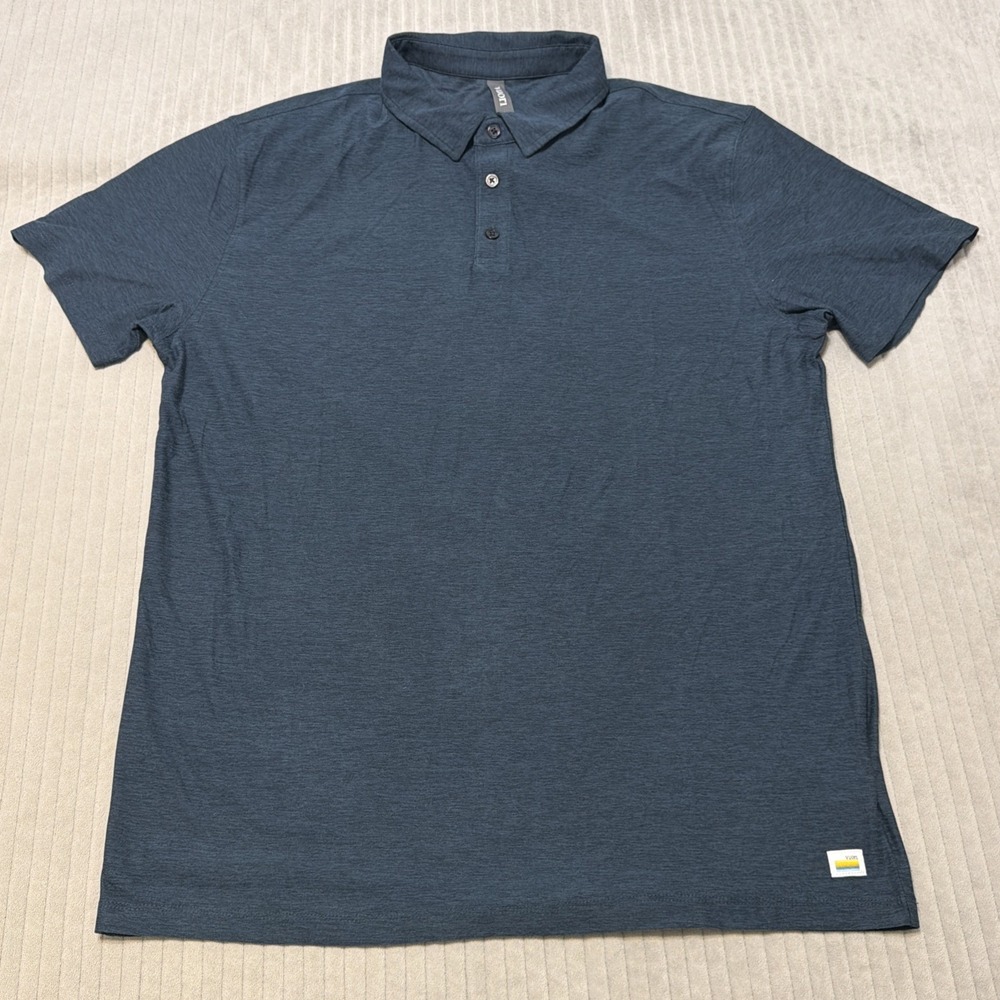 Vuori Polo Shirt Mens Large Dark Blue Strato Tech Performance Stretch V188